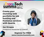 Workshop: "Create your stunning web portfolio for job hunting and freelance services with Quarto (no coding required)" at TransTech Summit 2023